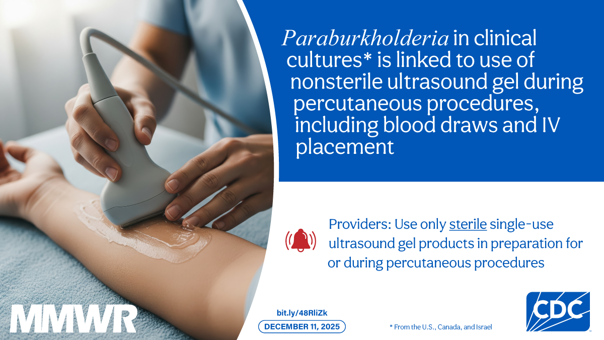 Detection of Paraburkholderia in Clinical Specimens Associated with Use of Nonsterile Ultrasound Gel for Percutaneous Procedures — United States, Canada, and Israel, May 2023⎯April 2025