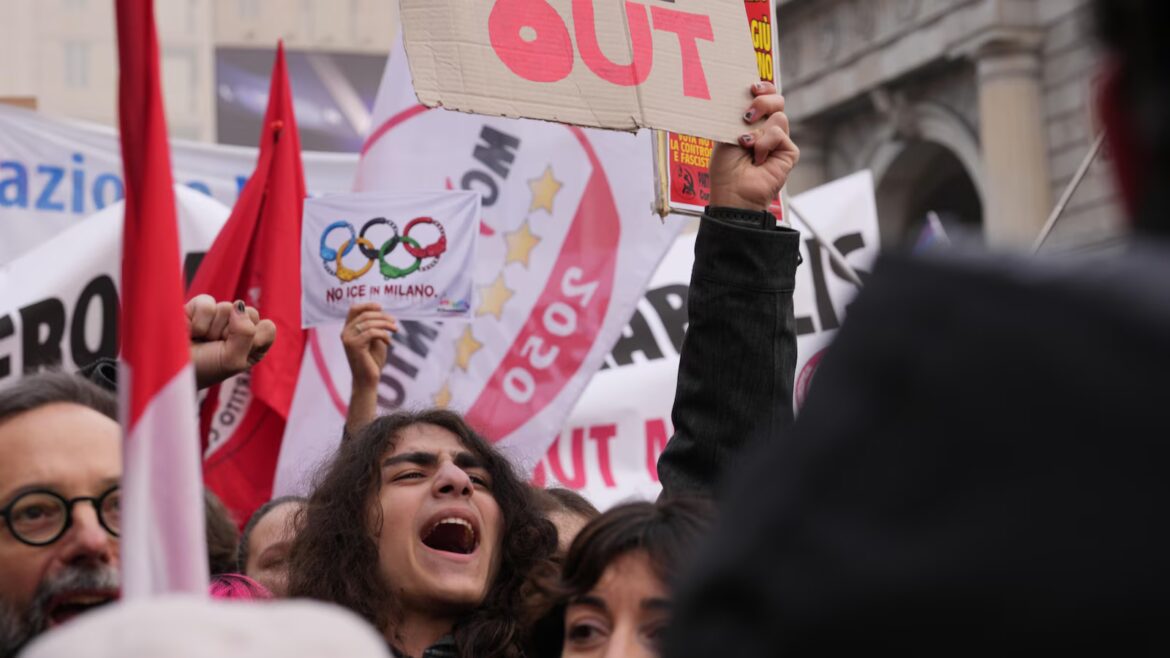 Demonstrators in Milan protest ICE unit at Winter Olympics, criticizing ‘creeping fascism’