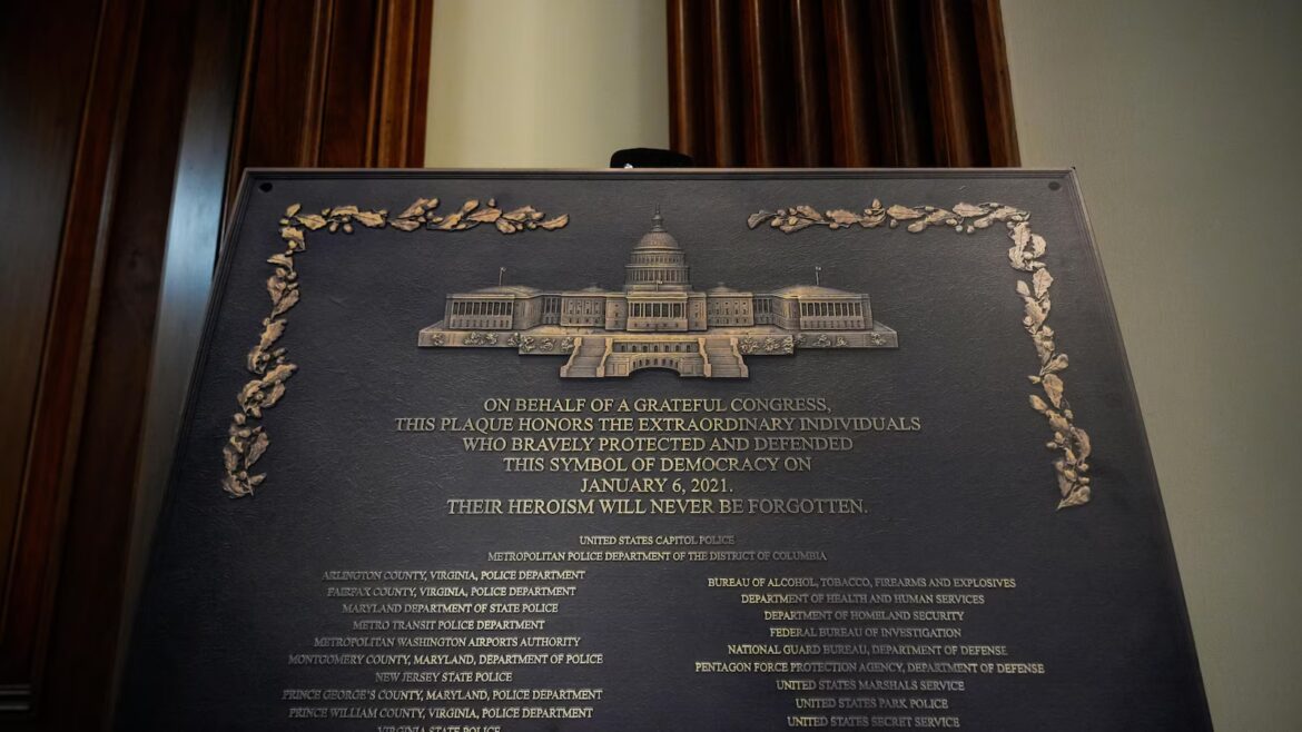 Jan. 6 plaque made to honor law enforcement. It’s nowhere to be found at the Capitol