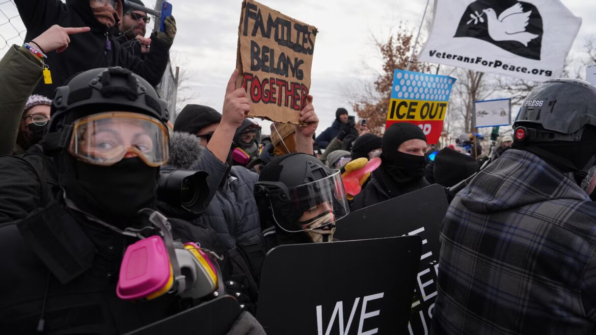 Police arrest protesters at Minneapolis federal building on 1-month anniversary of woman’s death